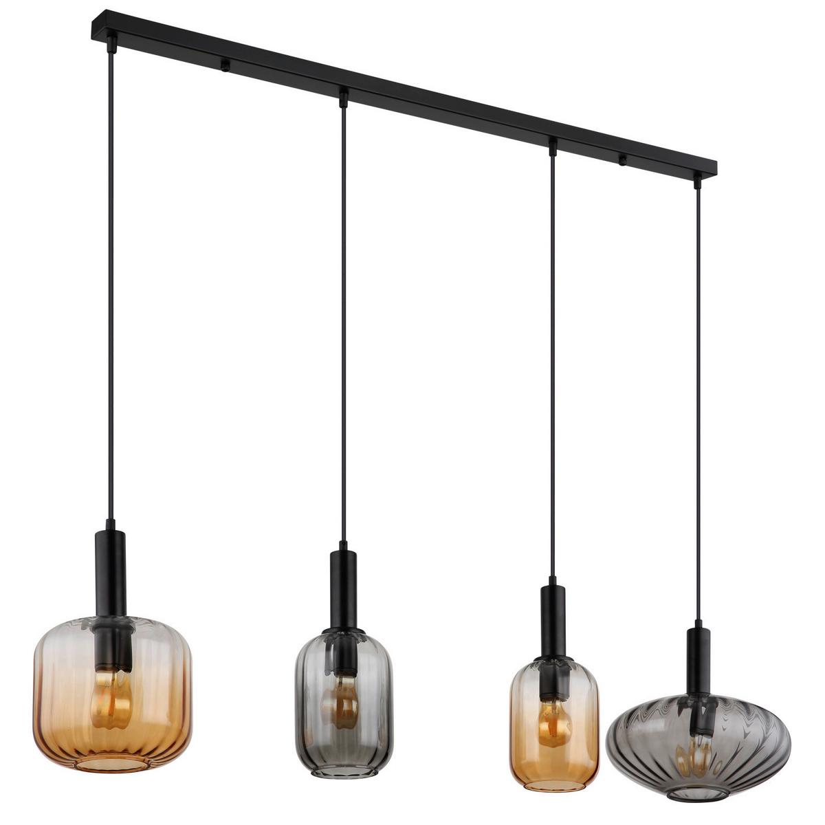 HÄNGELEUCHTE 15719-4 VALLETTA - Trend, Glas/Kunststoff (127/30/150cm) - Globo