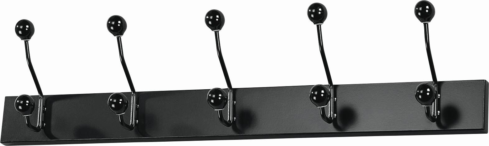 Cuier perete cu cârlige Greve - alb/negru, Modern, ceramică/metal (65/13/7cm) - Modern Living