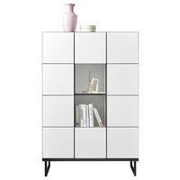 KOMODA WYSOKA VEGA - czarny/biały, Design, materiał drewnopochodny/metal (90/136/40cm) - home24