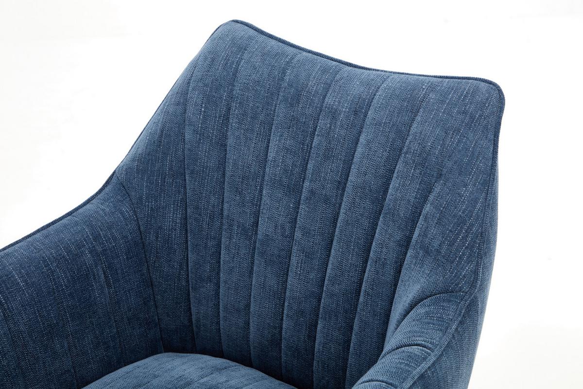 Armlehnstuhl Trient Blau - Blau/Schwarz, MODERN, Textil/Metall (63/88/62cm) - Premium Living