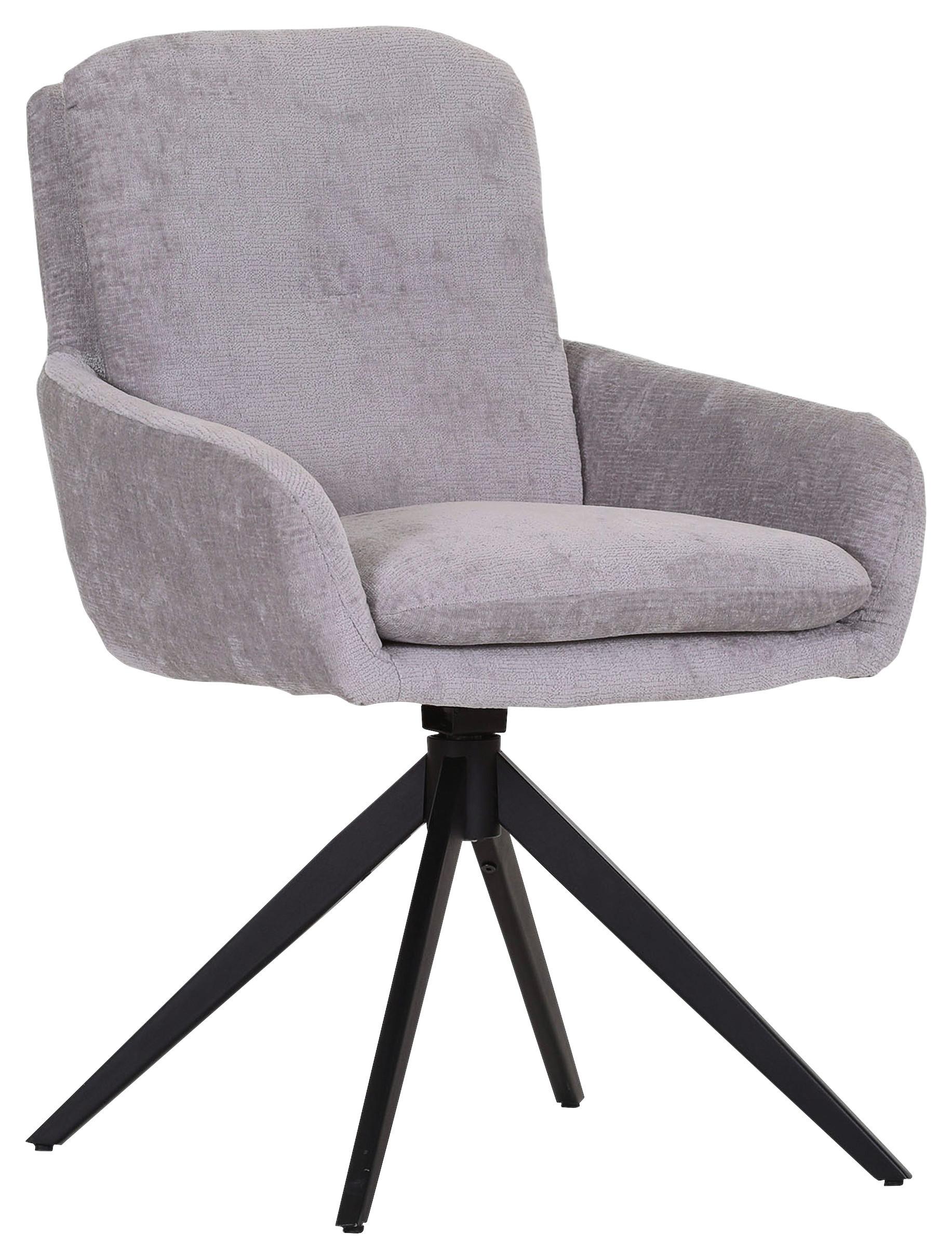 KRZESŁO Z PODŁOKIETNIKAMI OLMO - jasnoszary/czarny, Design, metal/tkanina (60/89/69cm) - Landscape