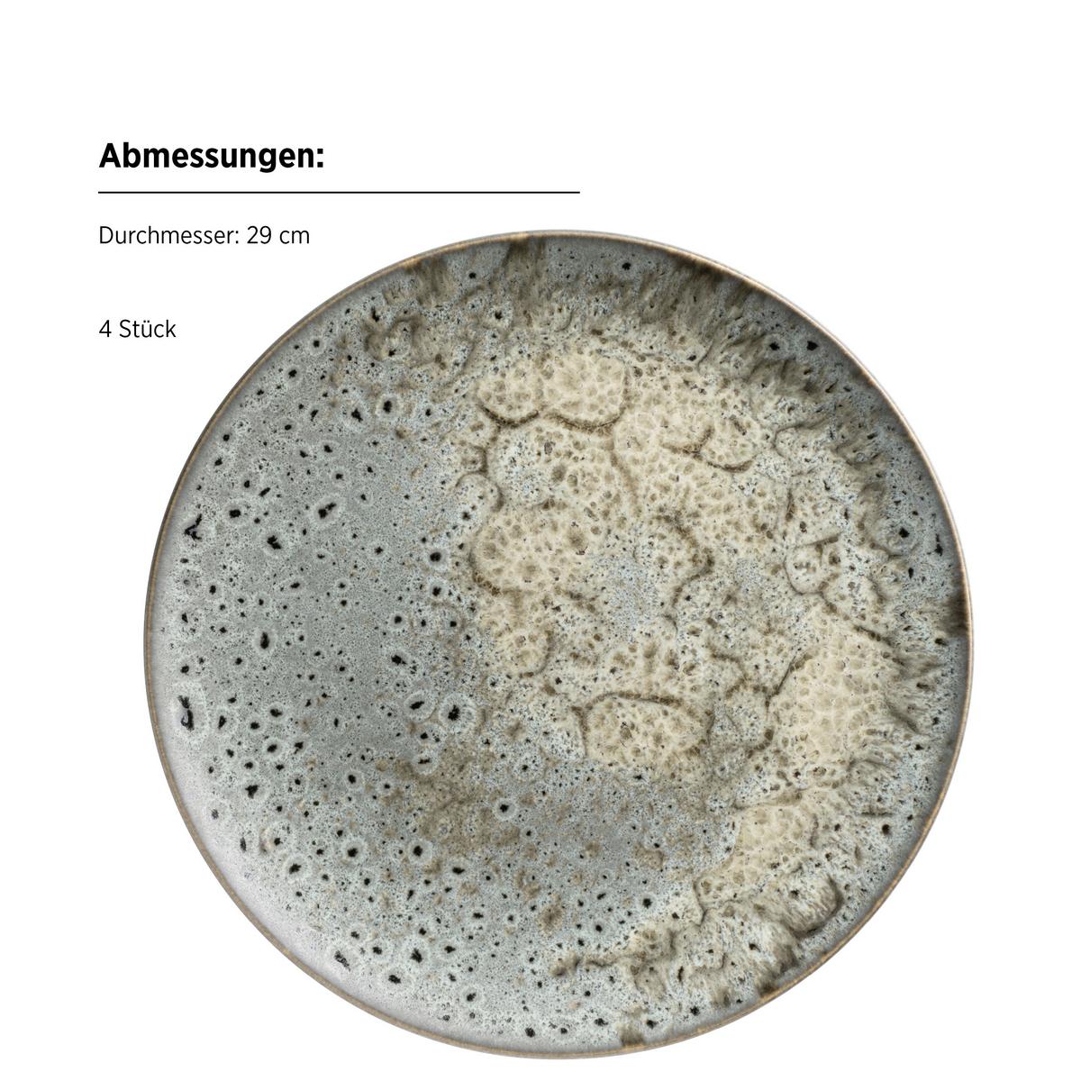 SPEISETELLERSET 935539 CARELLIA TELLERSET - Grau, Basics, Keramik (29/2,5cm) - Mäser