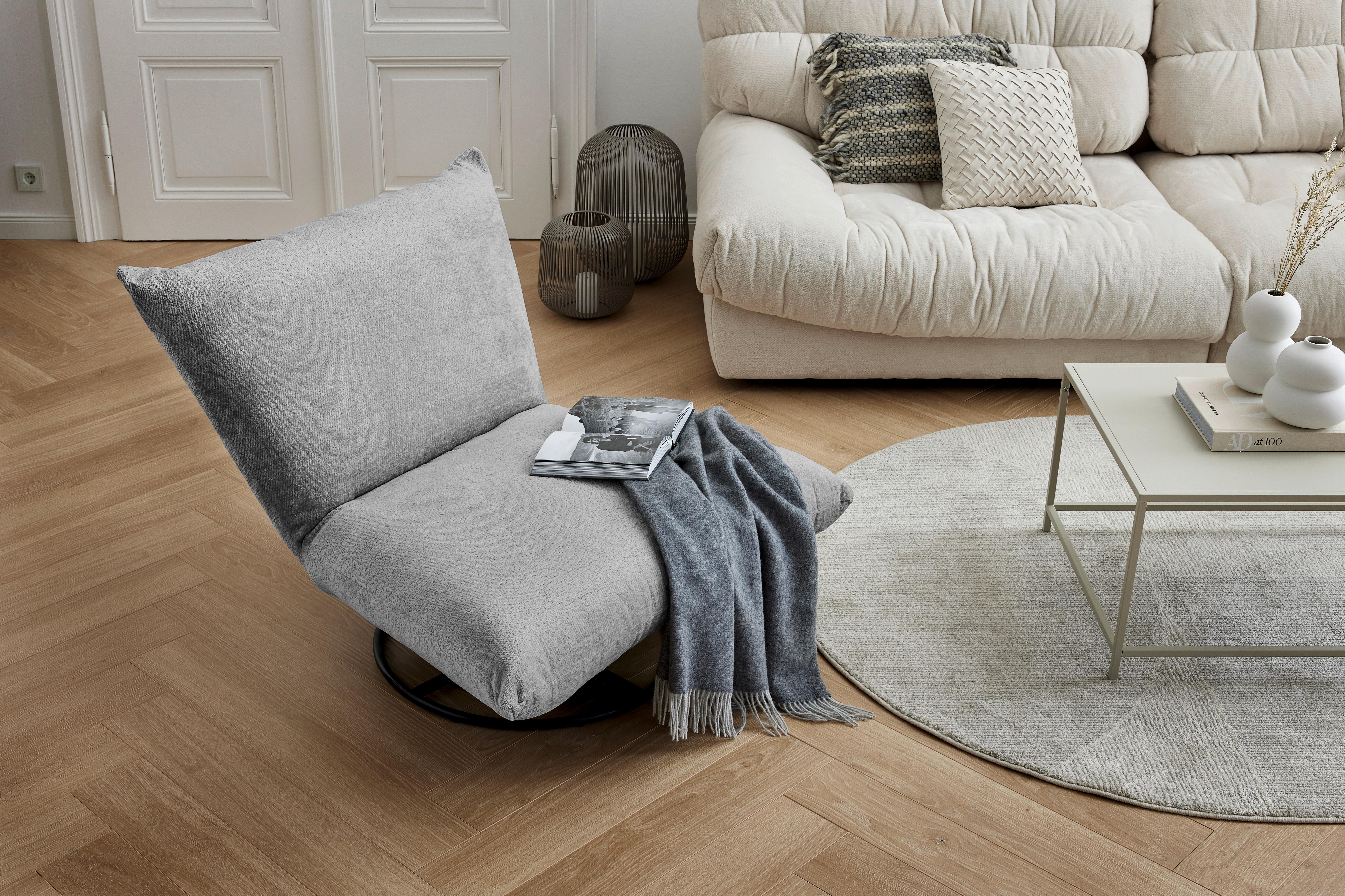 Relaxsessel Cremona Blau/Grau - Blau/Schwarz, Design, Textil/Metall (100/78/96cm) - Livetastic