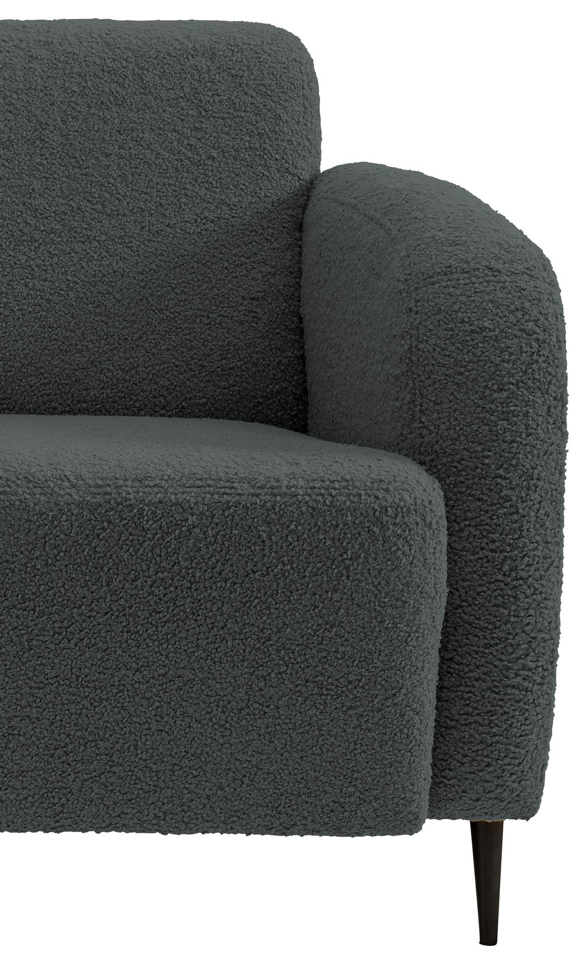 Sessel Marone Anthrazit Teddystoff - Anthrazit/Schwarz, MODERN, Textil/Metall (85/76/90cm) - Livetastic