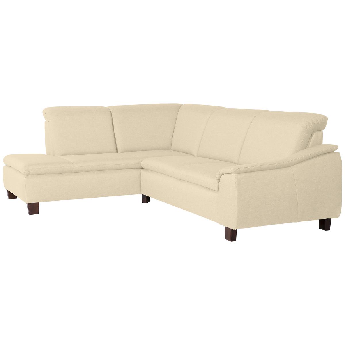 ECKSOFA AARON - Beige/Nussbaumfarben, Design, Holz/Textil (187/247cm) - Max Winzer