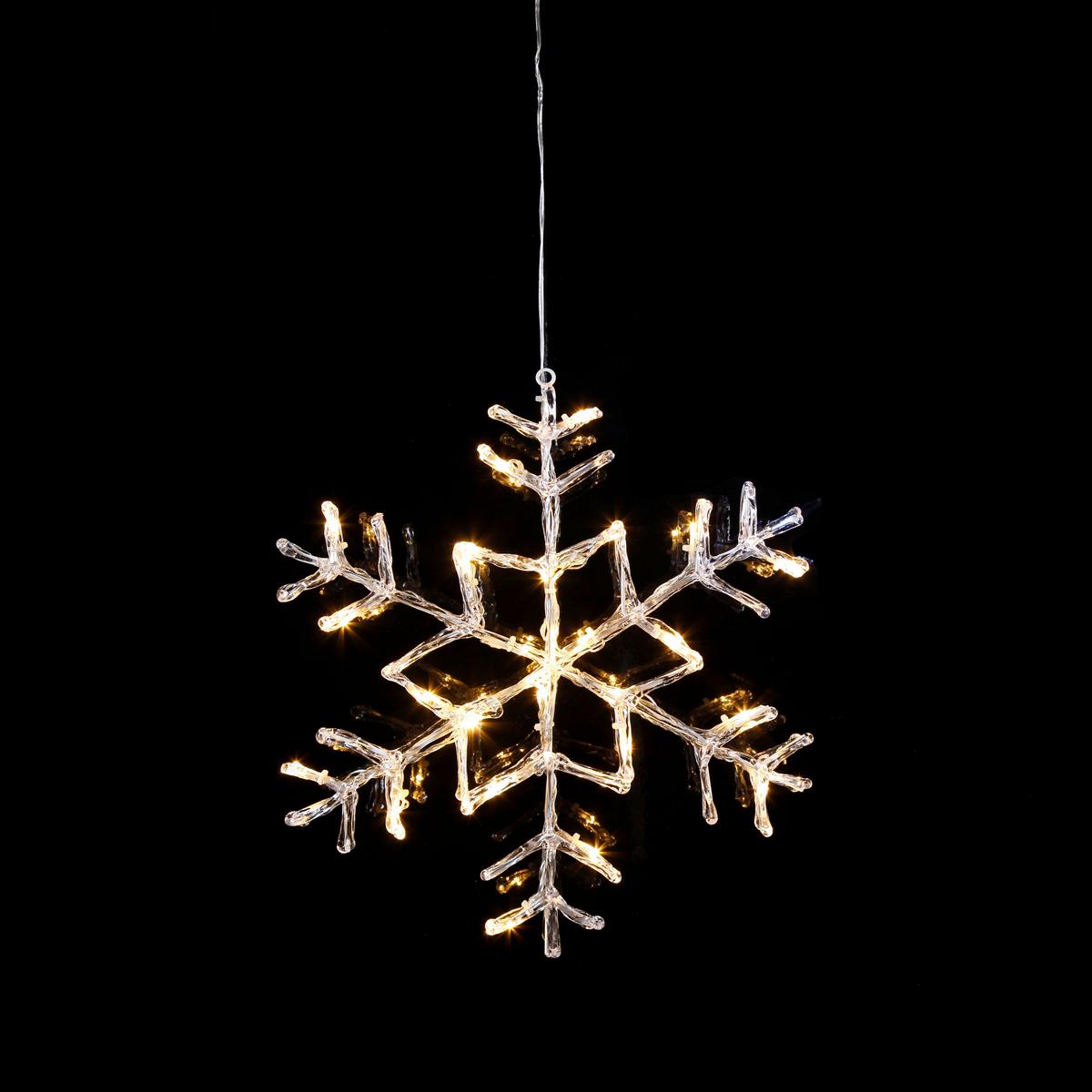 Led-dekoleuchte 410796 Schneeflocke - Weiss, Basics, Kunststoff/Metall (40/2,8/40cm) - Eglo