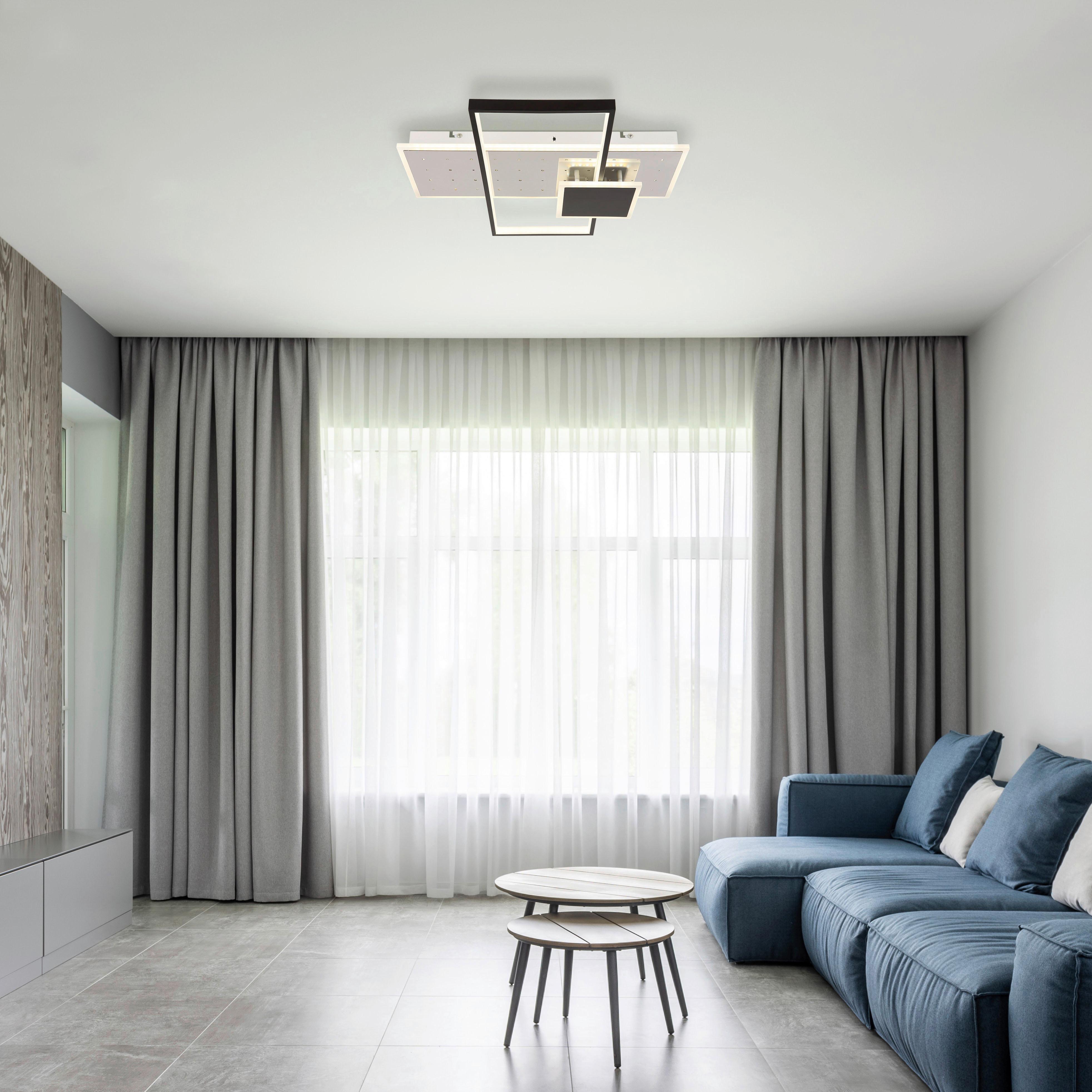 LED-DECKENLEUCHTE 67146 - Weiss/Opal, Design, Kunststoff/Metall (50/50/7,2cm) - Globo