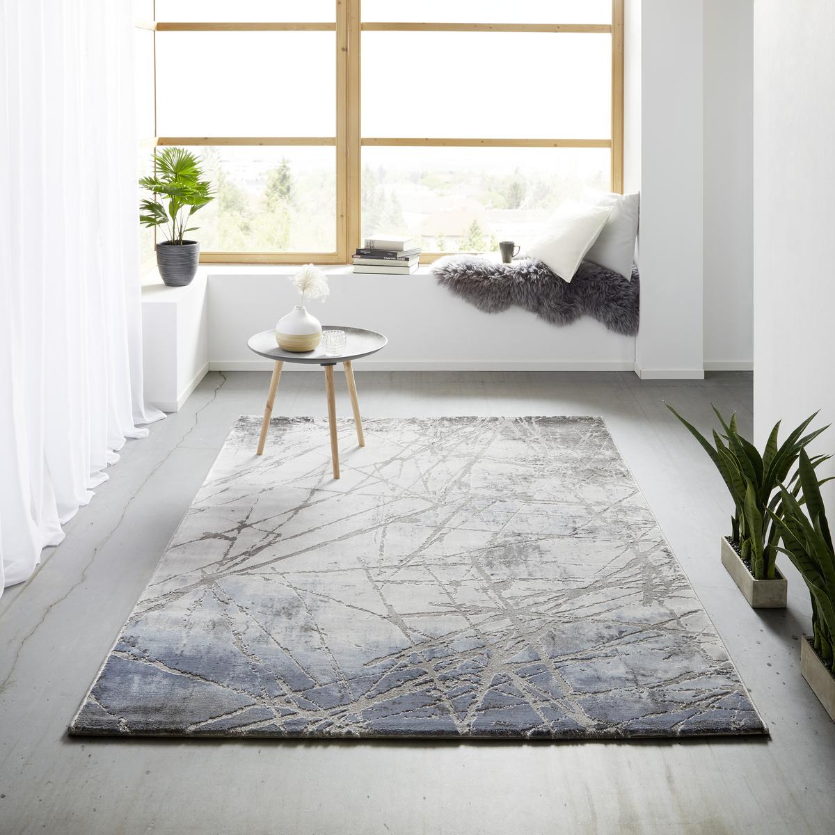 Covor țesut Manchester 1 - albastru/gri, Modern, textil (80/150cm) - Mömax