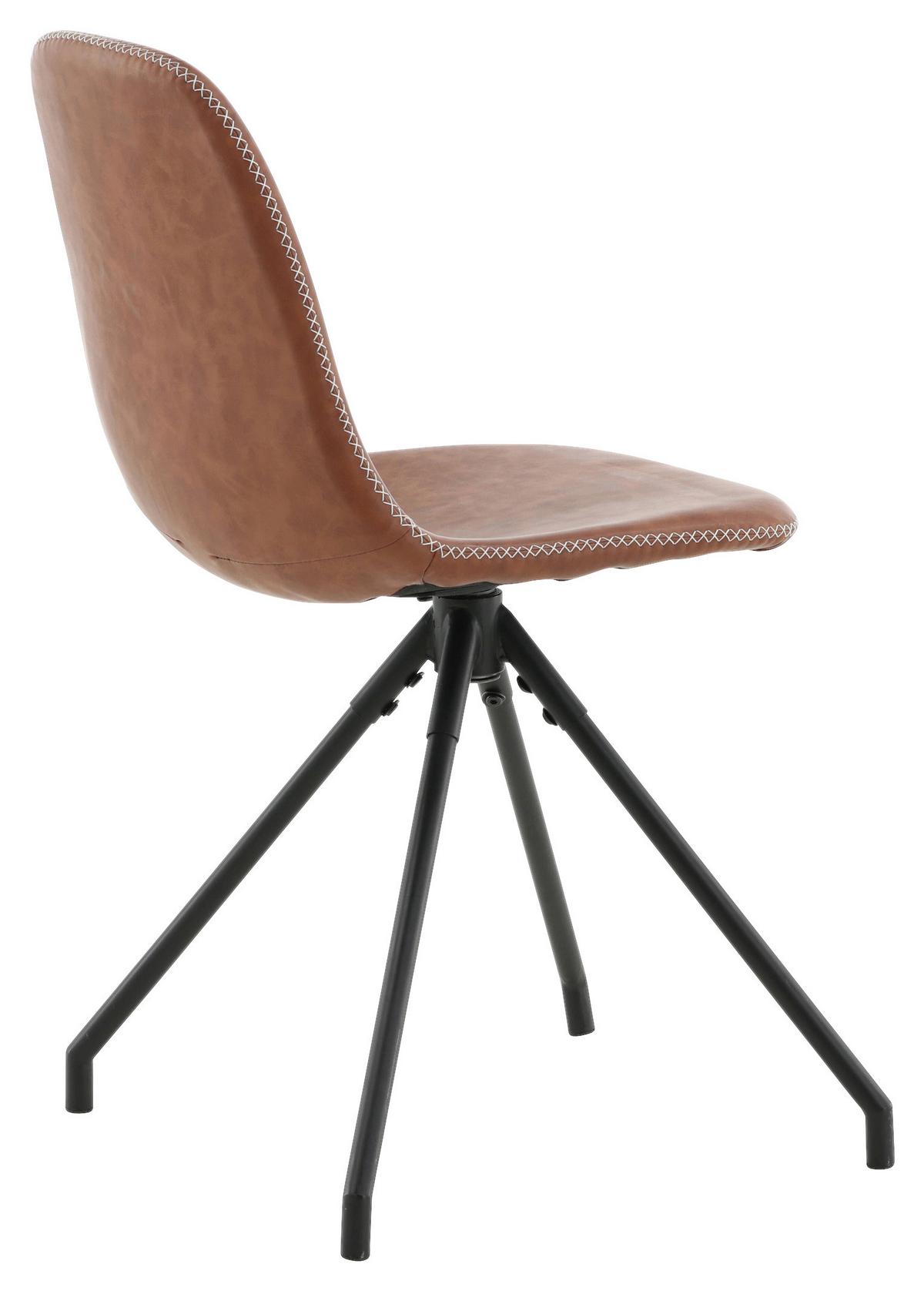 STUHL-SET POLAR - Cognac/Schwarz, Design, Textil/Metall (44/88/54cm) - Livetastic