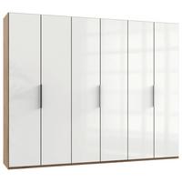 Drehtürenschrank Level 36D ca. 300x236x58 cm Weiß - Chromfarben/Weiß Hochglanz, MODERN, Holzwerkstoff/Metall (300/236/58cm) - MID.YOU