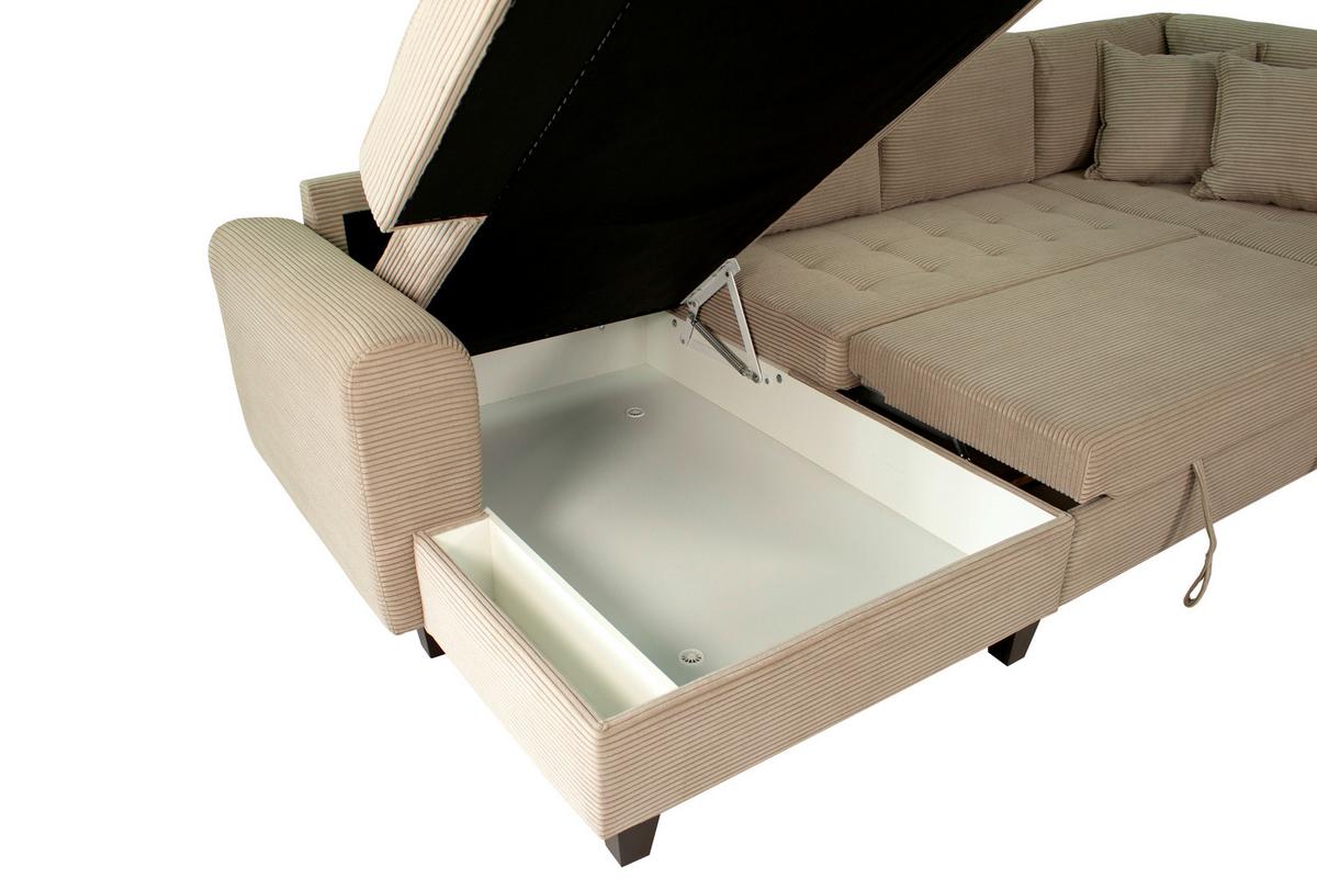 Kutna Garnitura Moritz - sivo-smeđa, Trend, tekstil (155/324/178cm) - Modern Living