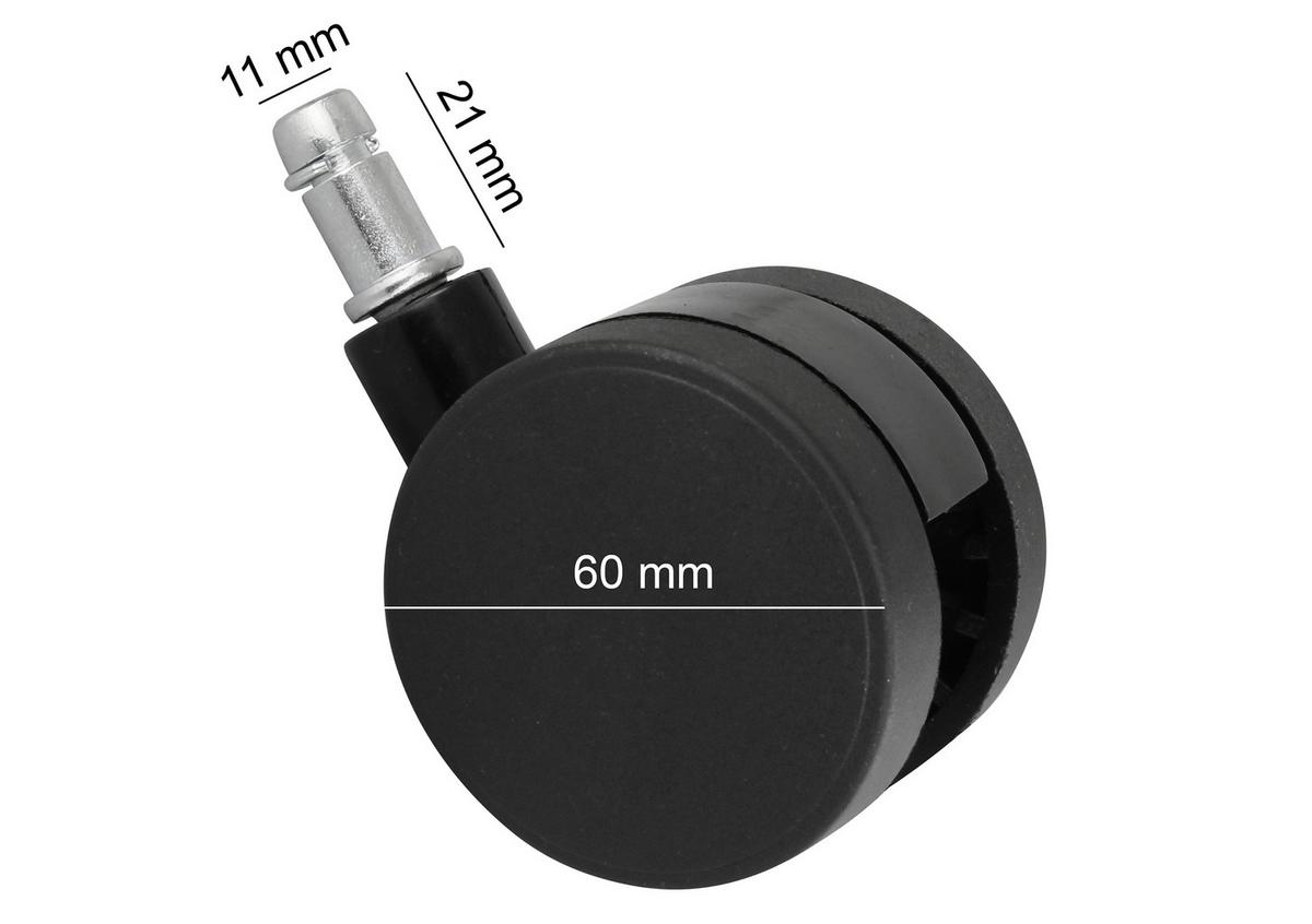 Kolesce Za Vrtljivi Stol Spm1.937 - črna, Basics, umetna masa (6cm) - MID.YOU