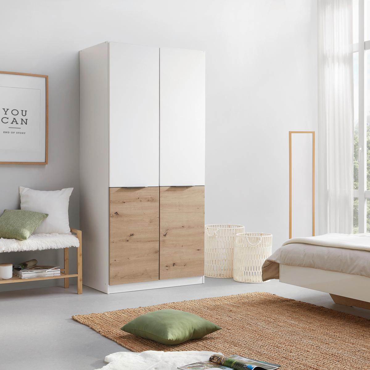 Drehtürenschrank Max Weiss/Eiche Artisan - Weiss/Eiche Artisan, Konventionell, Holzwerkstoff/Kunststoff (91/197/54cm) - Mömax