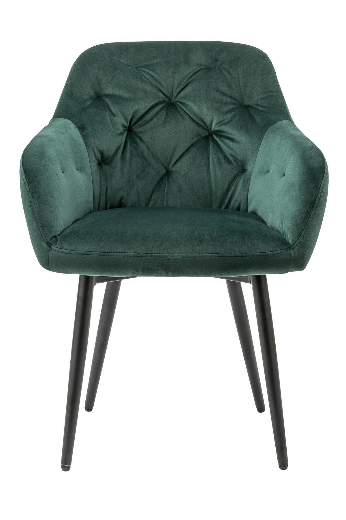 Naslanjač Samt, Zelena - črna/zelena, Moderno, kovina/tekstil (61/85/45cm) - Livetastic