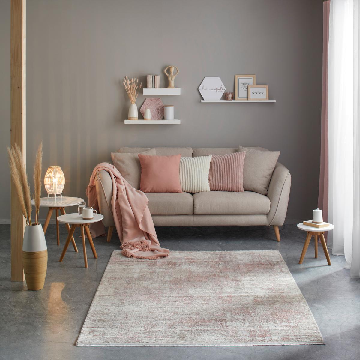 Tkana Preproga Malik 3 -Akt- - pink/krem barve, Moderno, tekstil (160/230cm) - Mömax