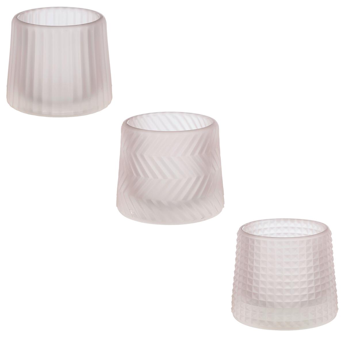 Teamécsestartó Tilburg I - zsályazöld/rózsaszín, Konventionell, Üveg (8,2/7cm) - Modern Living