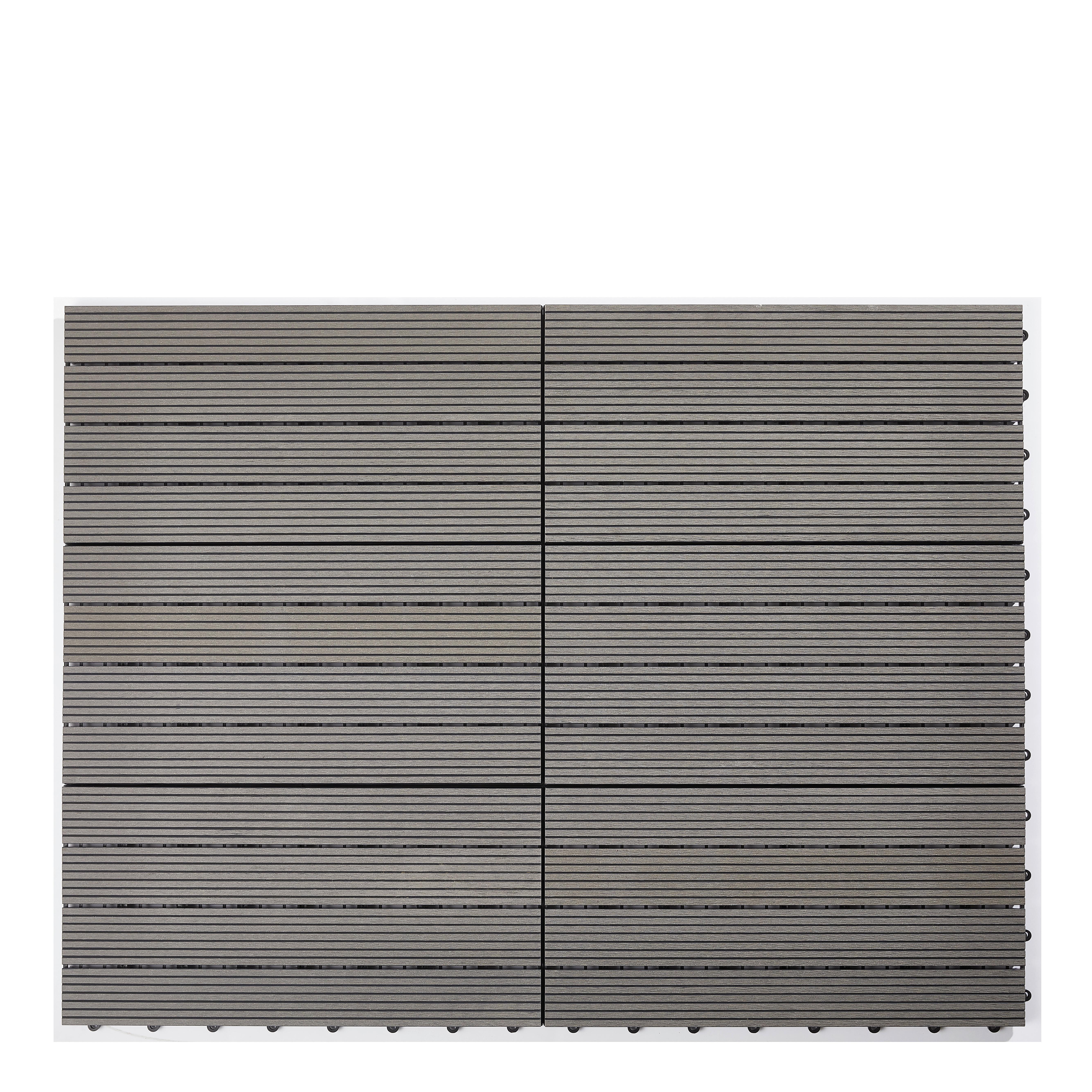 PŁYTKA TARASOWA WPC-FLIESE - szary, Basics, materiał drewnopochodny (30/60/2,4cm) - Ambia Garden