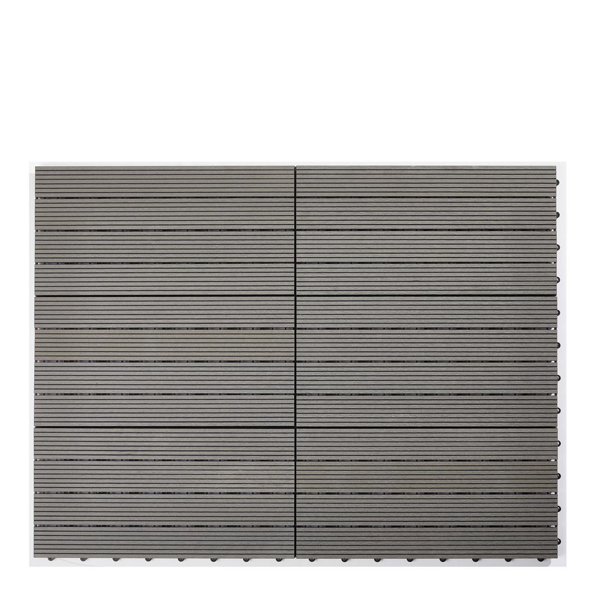 PŁYTKA TARASOWA WPC-FLIESE - szary, Basics, materiał drewnopochodny (30/60/2,4cm) - Ambia Garden