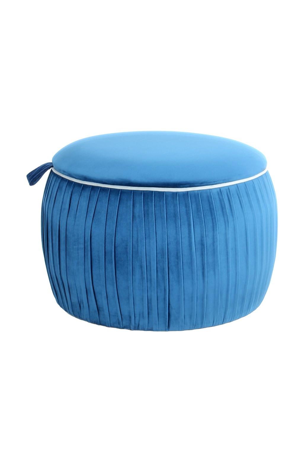Hocker Adoree 100 - Blau, Design, Textil (63cm) - Kayoom