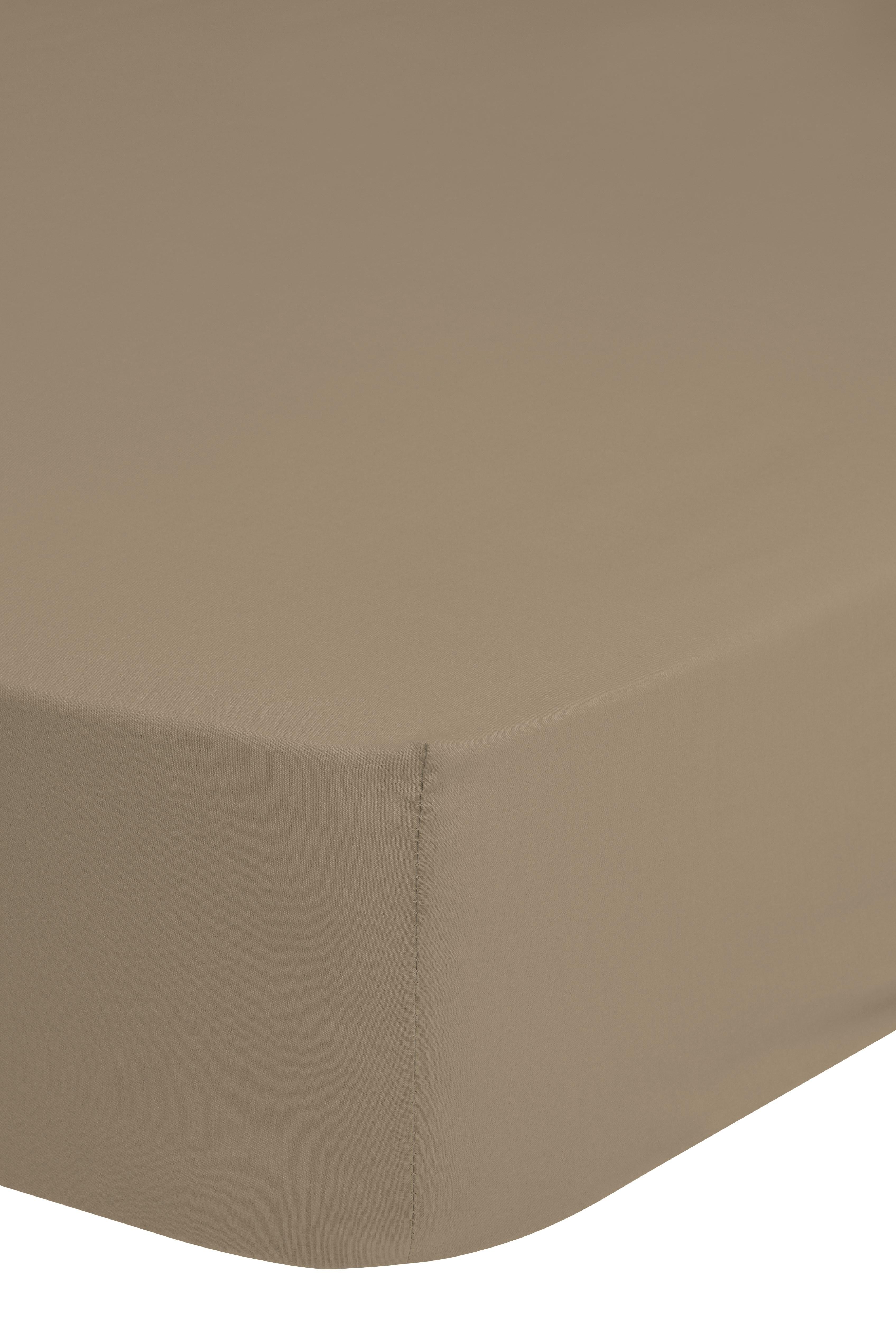 Spannleintuch Jersey ca. 160-180x200cm - Sandfarben, Basics, Textil (160-180/200cm)