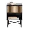 SÄNGBORD MADRID -EXKLUSIV- - svart/naturfärgad, Modern, metall/trämaterial (40/56/35cm) - Mömax
