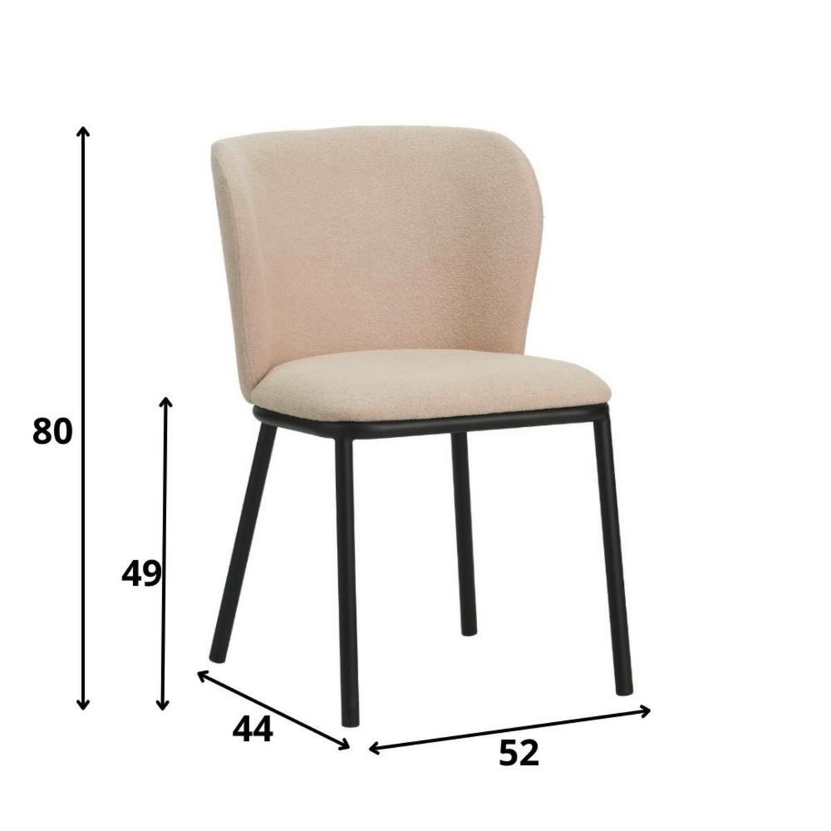 Stuhl-Set Bourges Beige - Beige/Schwarz, MODERN, Textil/Metall (52/80/44cm) - MID.YOU