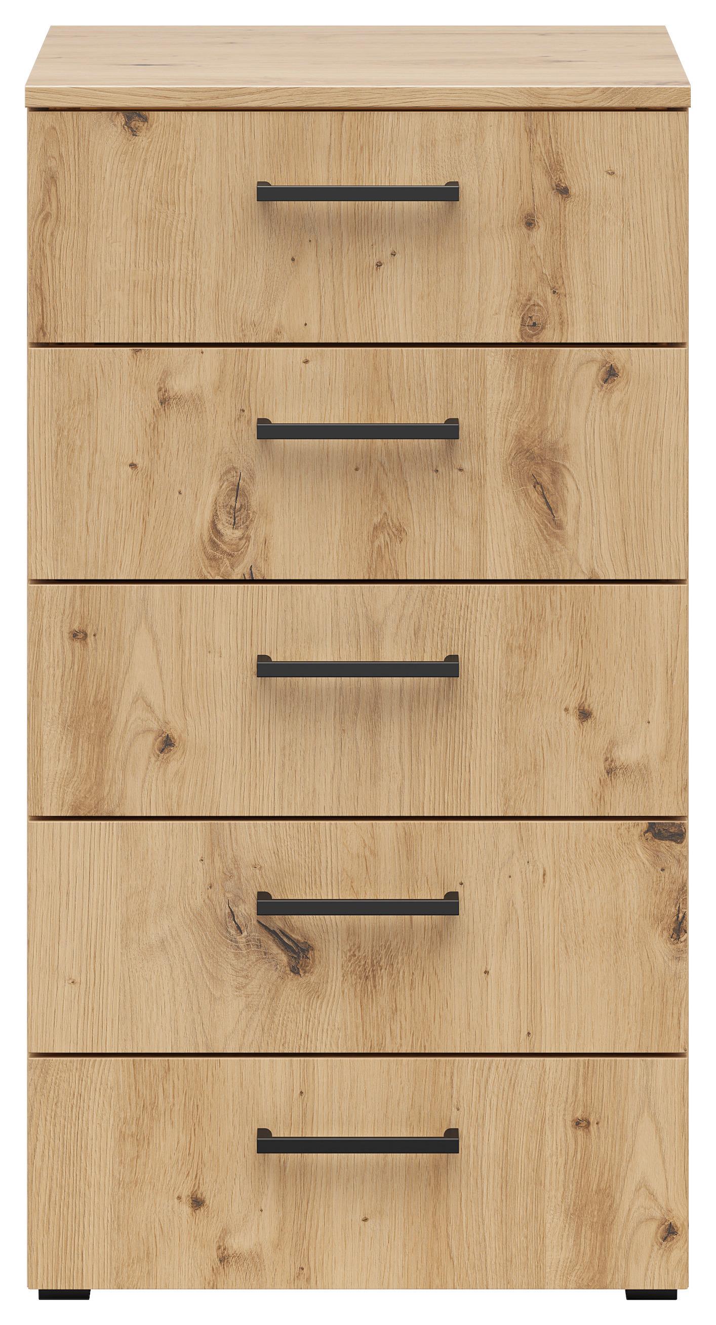 Kommode Multistauraum Eiche Artisan - Anthrazit/Schwarz, Modern, Holzwerkstoff/Kunststoff (45/83/40cm) - Premium Living