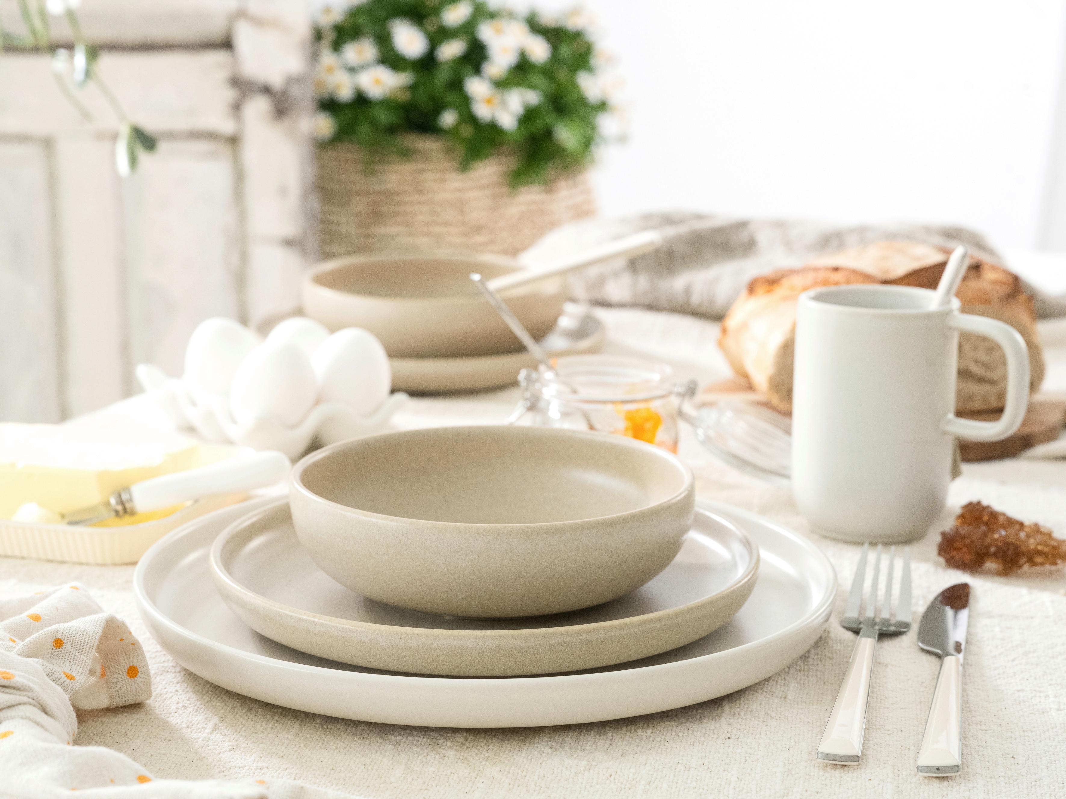 Kombinirani Servis Uno Toscana, 16-Delni - krem barve/bež, Basics, keramika - Creatable