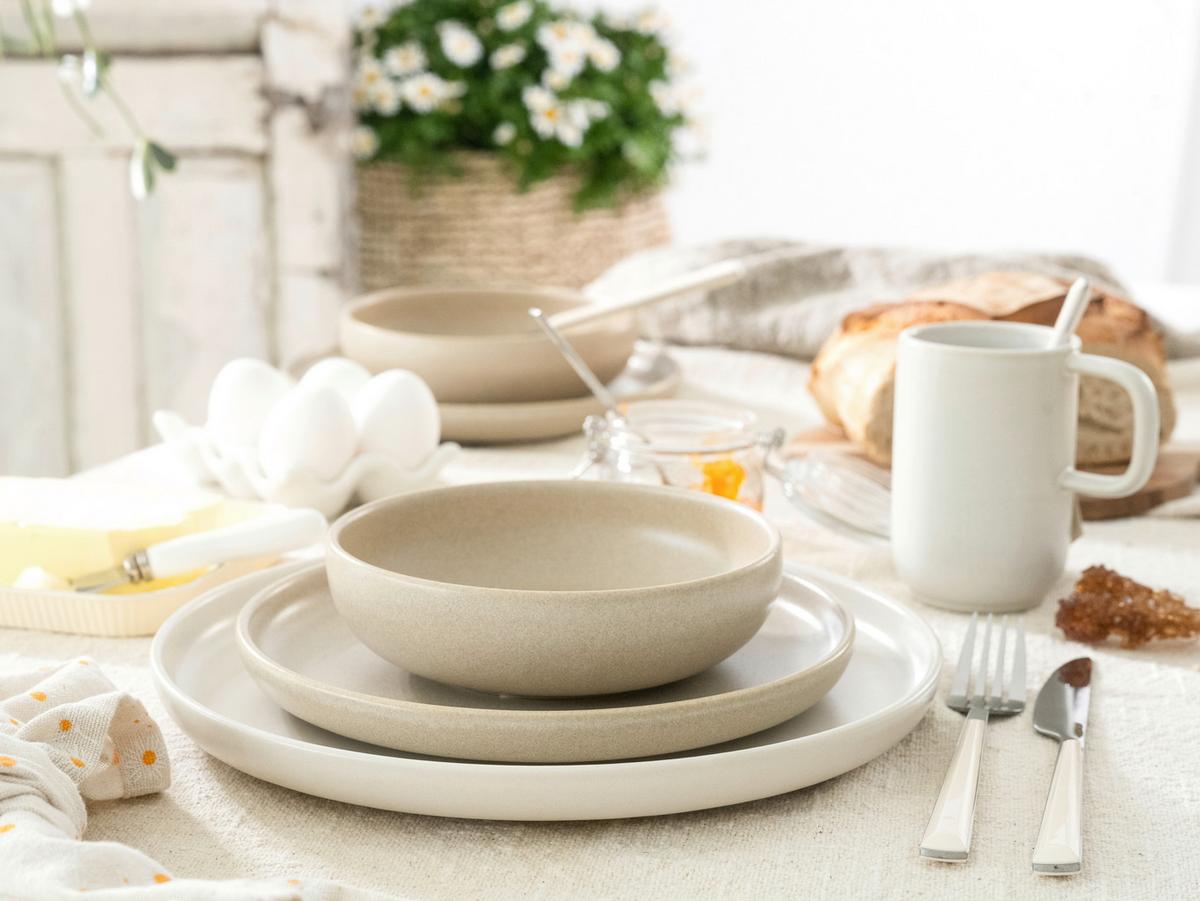 Kombinirani Servis Uno Toscana, 16-Delni - krem barve/bež, Basics, keramika - Creatable