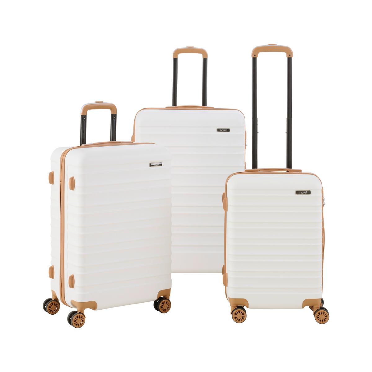 Reisekofferset Florenz Braun/Weiß, 3-teilig - Braun/Weiß, KONVENTIONELL, Kunststoff/Textil - Mömax