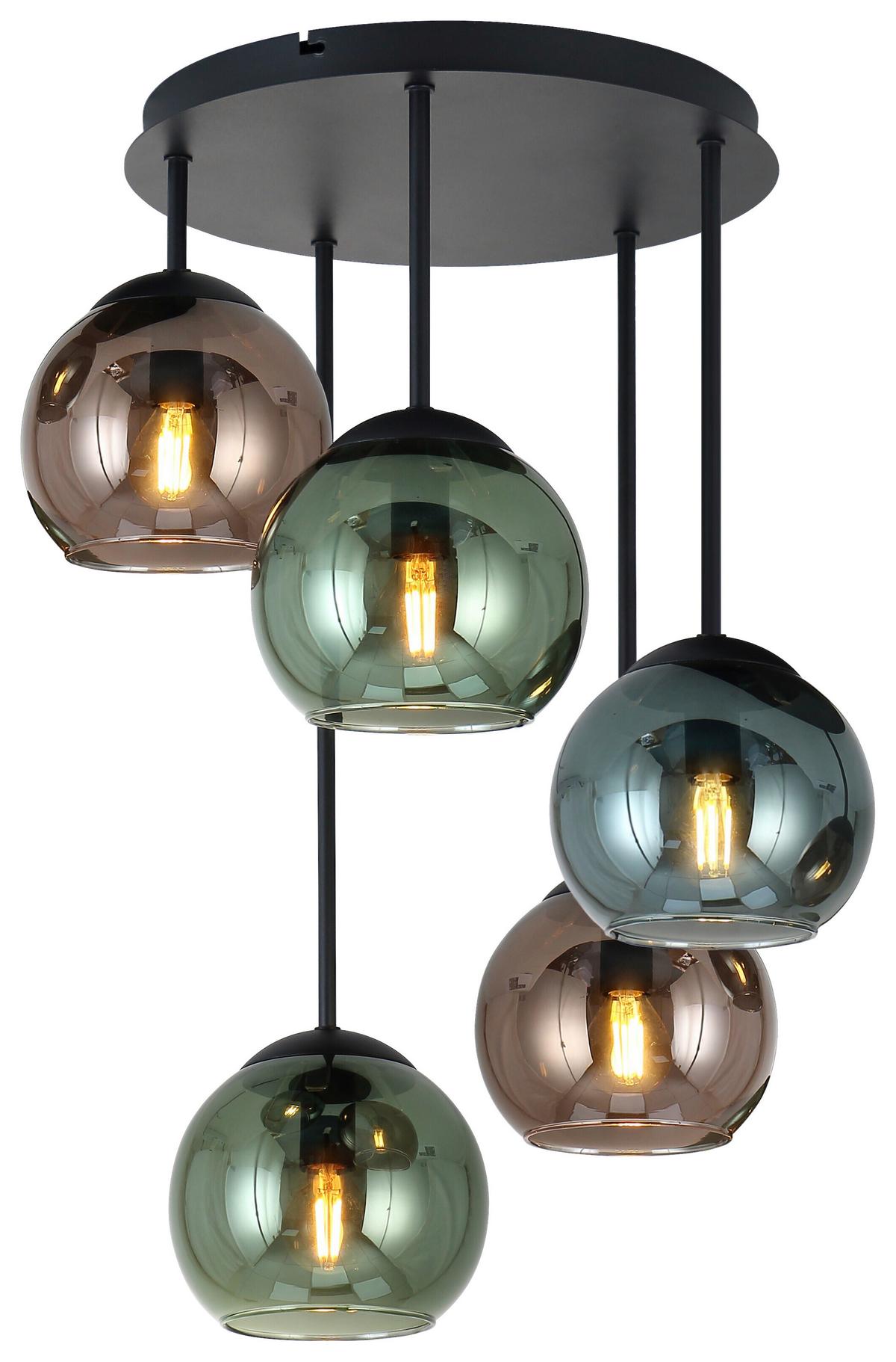 Deckenleuchte Gren Multicolor max. 25 Watt - Blau/Rot, MODERN, Glas/Metall (40/58,8cm)