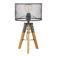 Asztali Lámpa Seraphina - fekete, Modern, fém/fa (30/50cm) - Bessagi Home