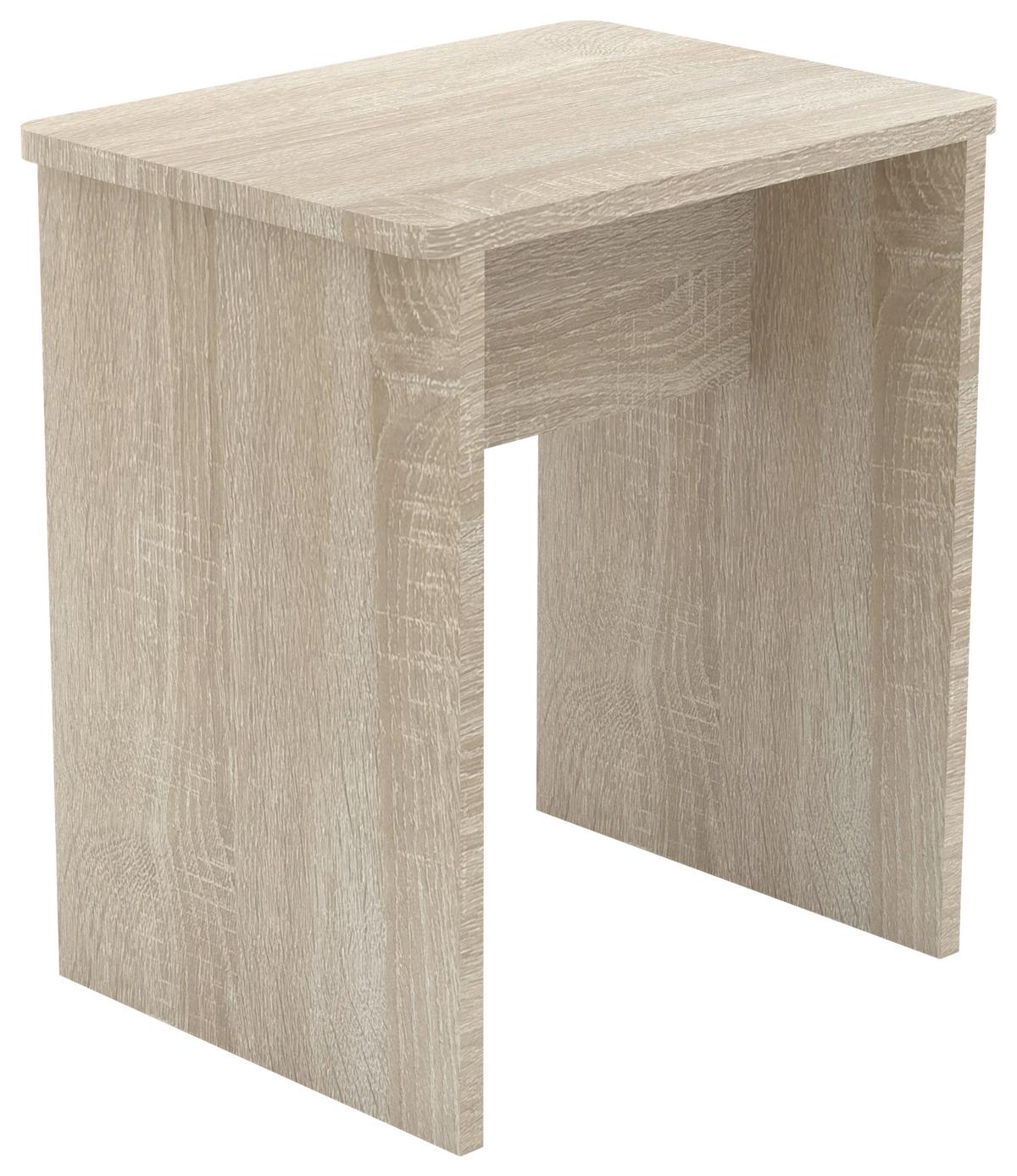 Tabure Esal, Hrast Sonoma - bela/hrast sonoma, Moderno, leseni material (40/45/30cm) - MID.YOU