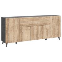 Sideboard Phuket Anthrazit/Kastanieneiche - Kastanieneichefarben/Anthrazit, Design, Holzwerkstoff/Kunststoff (180/76/37,5cm) - P & B