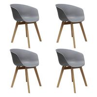 ARMLEHNSTUHL-SET NOAN - Naturfarben/Grau, MODERN, Holz/Kunststoff (60/78,5/44cm) - MID.YOU