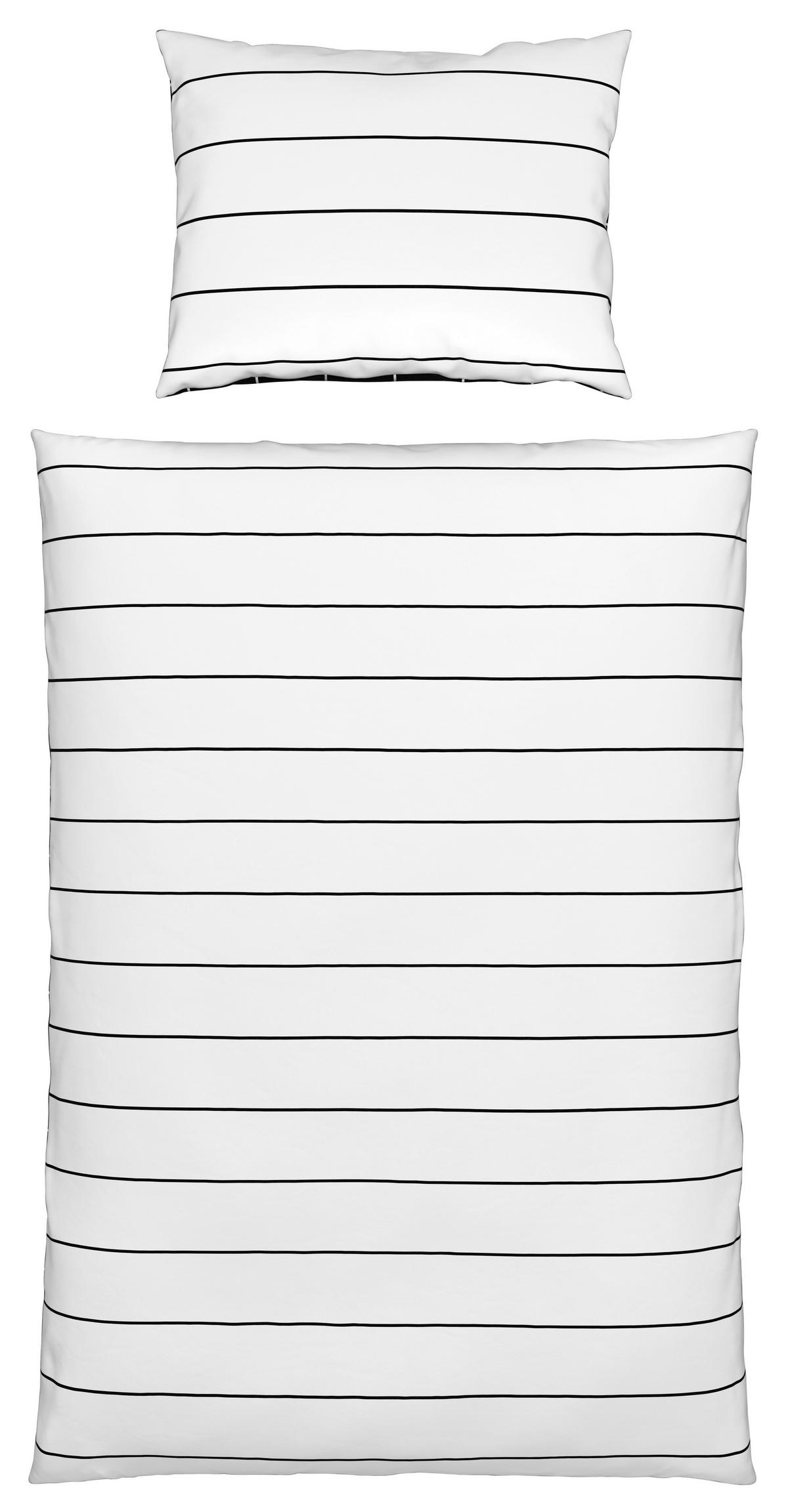 Ágyneműhuzat-garnitúra Kira - fekete/fehér, Modern, textil (140/200cm) - Modern Living