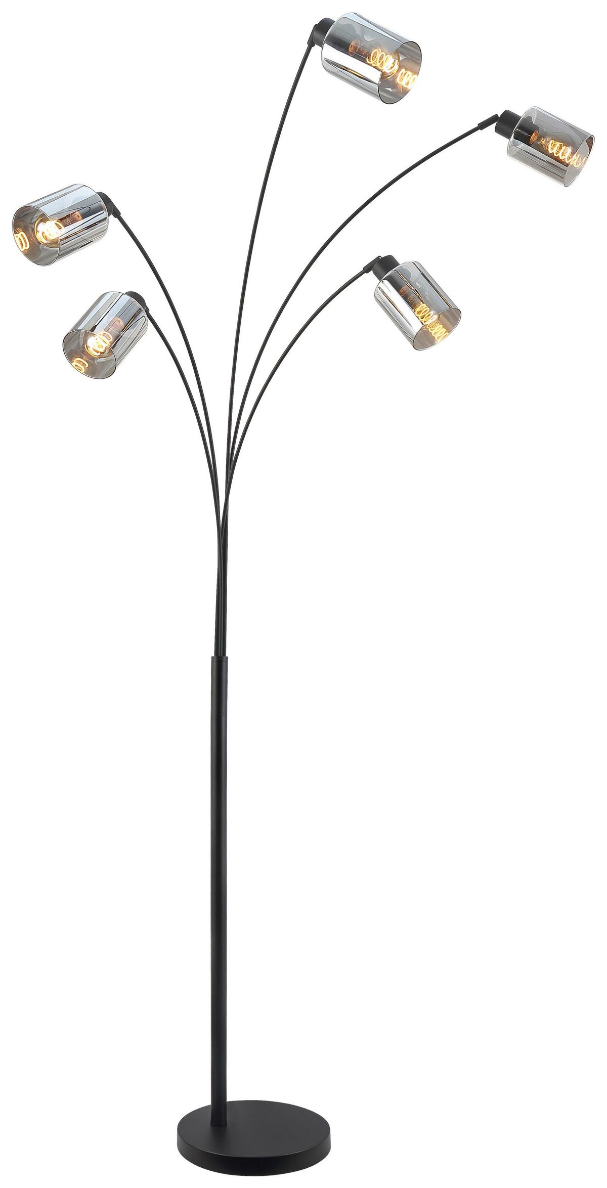 Lampadar Alio - negru, Modern, sticlă/metal (120/90/200cm) - Mömax