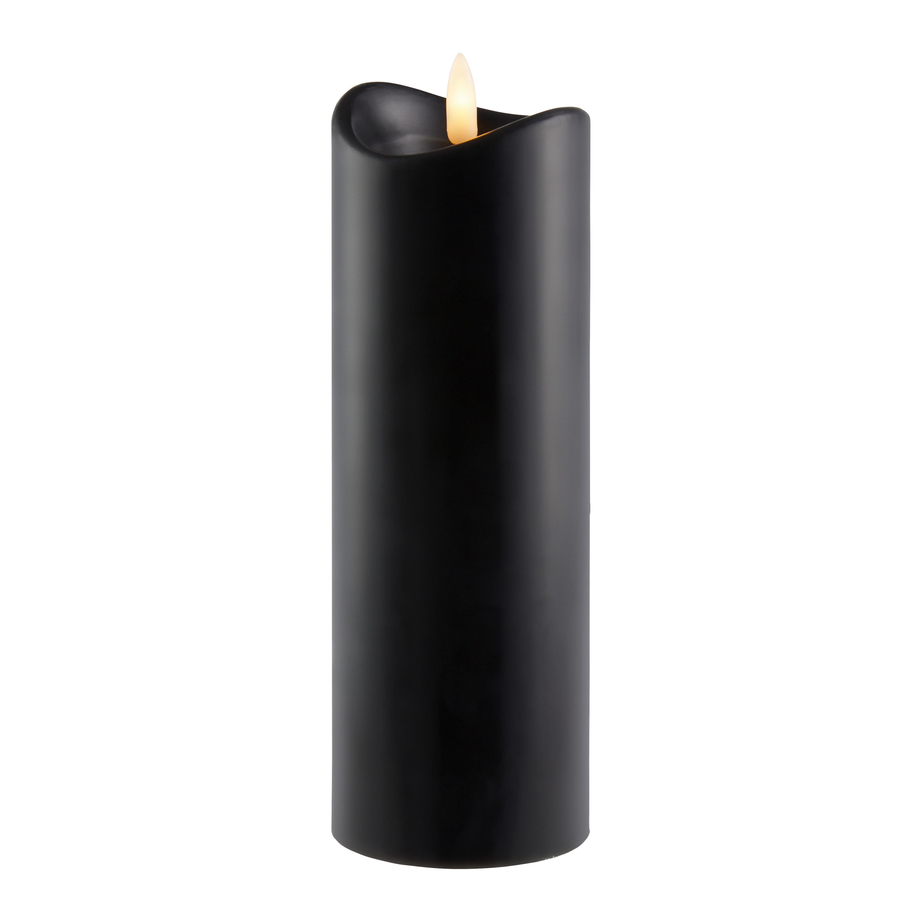 LED-Kerze Sven Schwarz - Schwarz, KONVENTIONELL, Naturmaterialien (7/20cm)