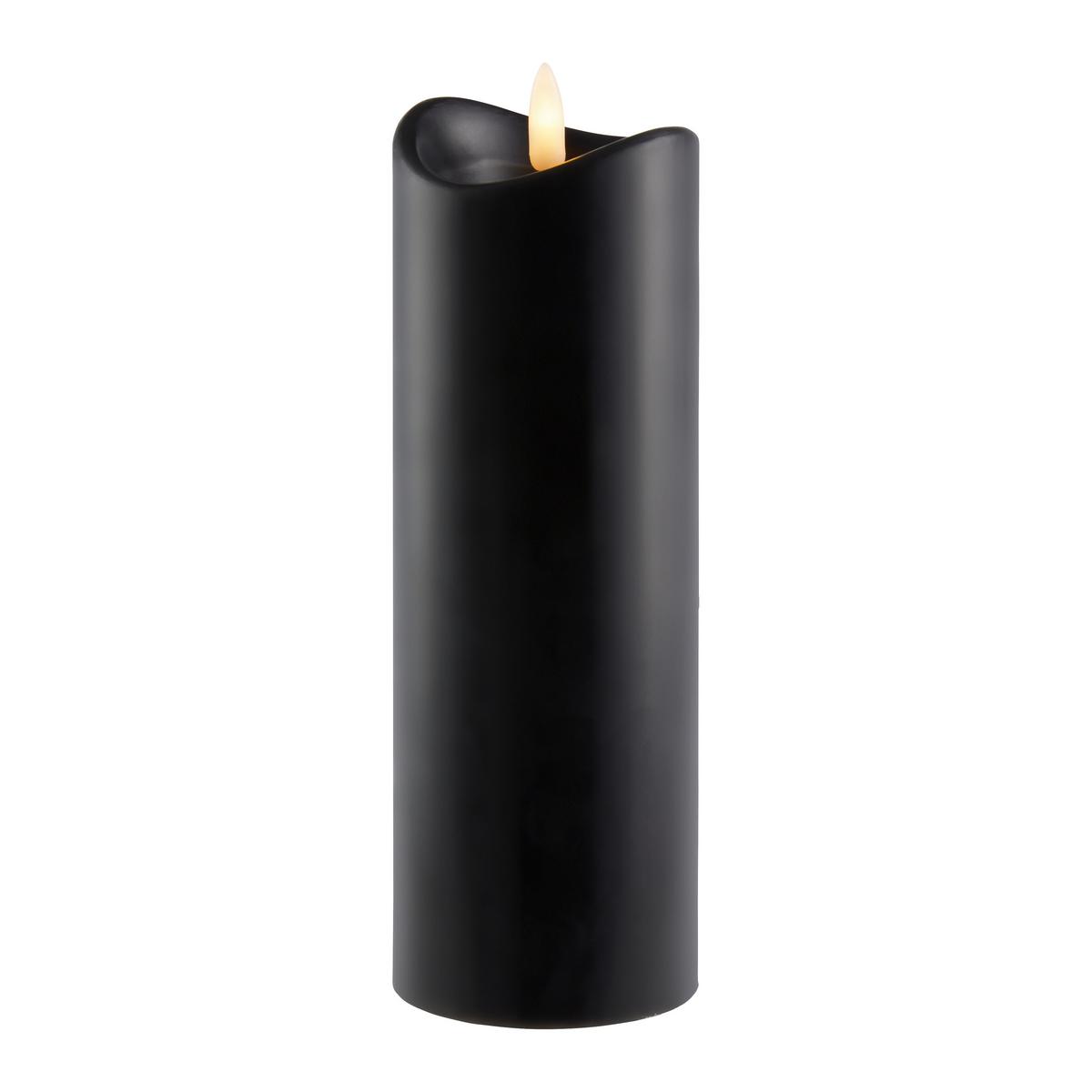 LED-Kerze Sven Schwarz - Schwarz, Konventionell, Naturmaterialien (7/20cm)