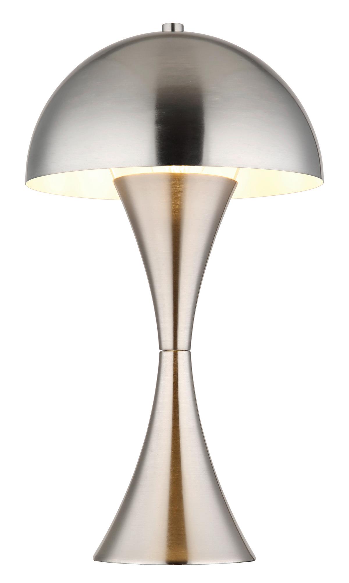 TISCHLEUCHTE 21028N - Schwarz/Nickelfarben, Design, Kunststoff/Metall (20/36,1cm) - Globo