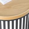 SOFFBORD JAIL - svart/naturfärgad, Modern, metall/trämaterial (60/60/35cm) - Mömax