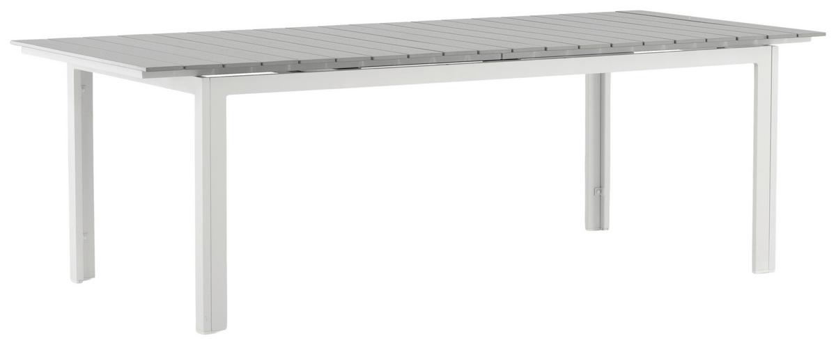 GARTENTISCH LEVELS - Weiß/Grau, KONVENTIONELL, Metall (229/100/75cm) - Gardenson