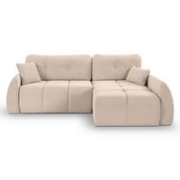 Ecksofa Sancho Long Beige - Beige/Schwarz, Basics, Holz/Kunststoff (255/155cm) - MID.YOU