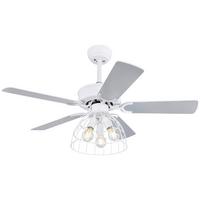 Deckenventilator Sallie max. 60 Watt - Weiß/Grau, Basics, Holz/Metall (106/58cm) - Globo