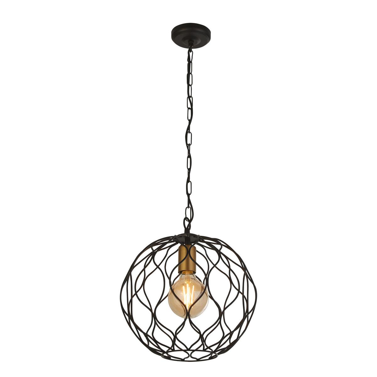 Függőlámpa 4511-1bk - fekete/aranyszínű, Design, fém (31.5/33cm)