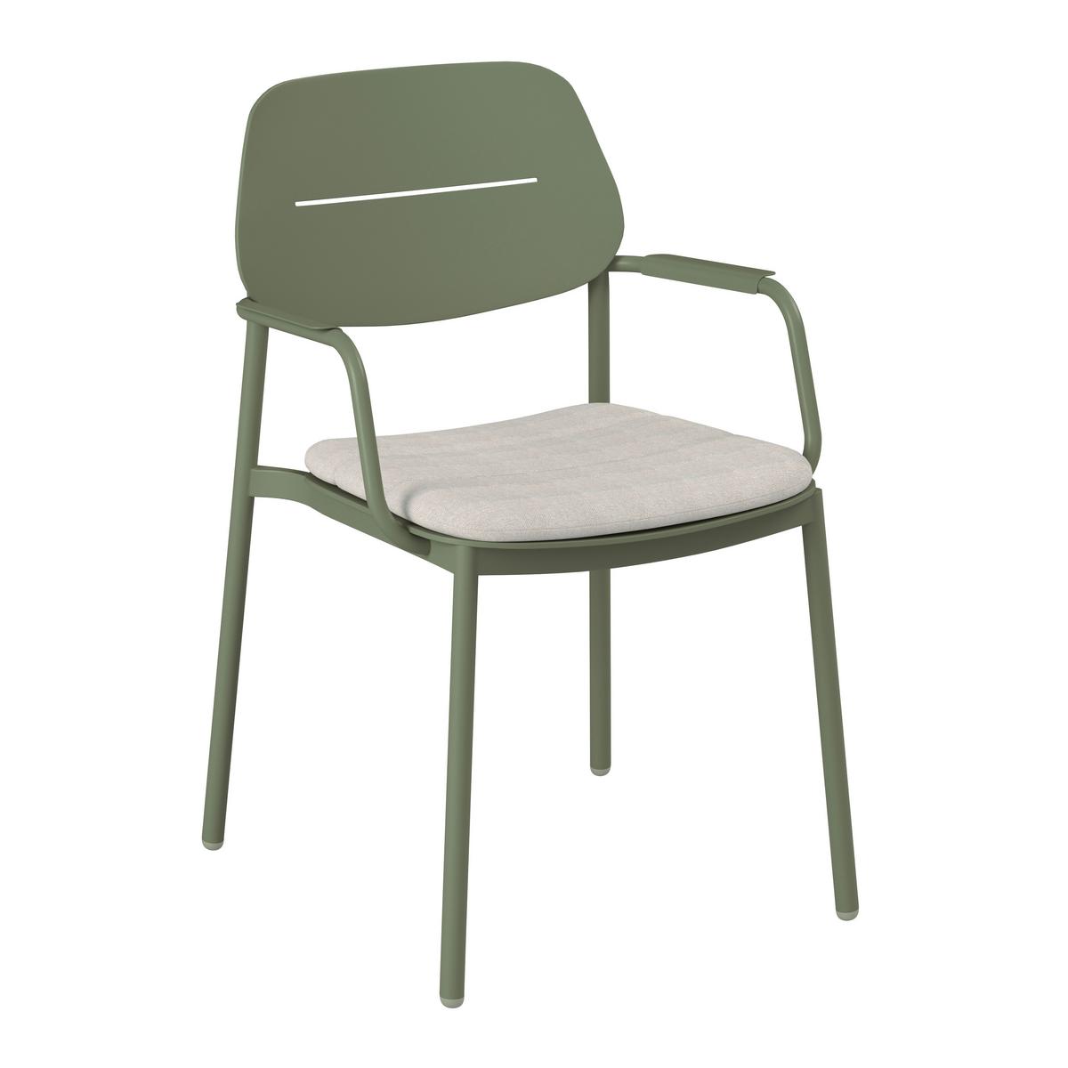 Gartenstuhl Verde Hellgrün/Salbeigrün Aluminium - Salbeigrün/Hellgrau, MODERN, Textil/Metall (57/85/57cm) - Mömax