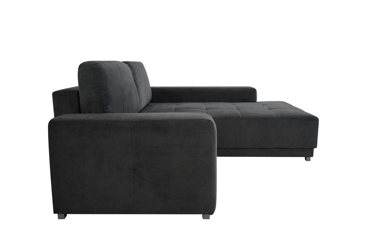 Sarokkanapé Rocky Mini - sötétszürke, Design, textil (259/89/195cm) - Mömax
