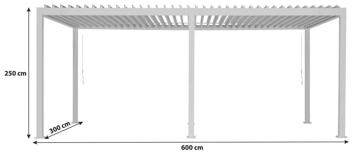 Pergola Deluxe ca. 600x250x300 cm Anthrazit - Anthrazit, MODERN, Metall (600/250/300cm) - Gardenson