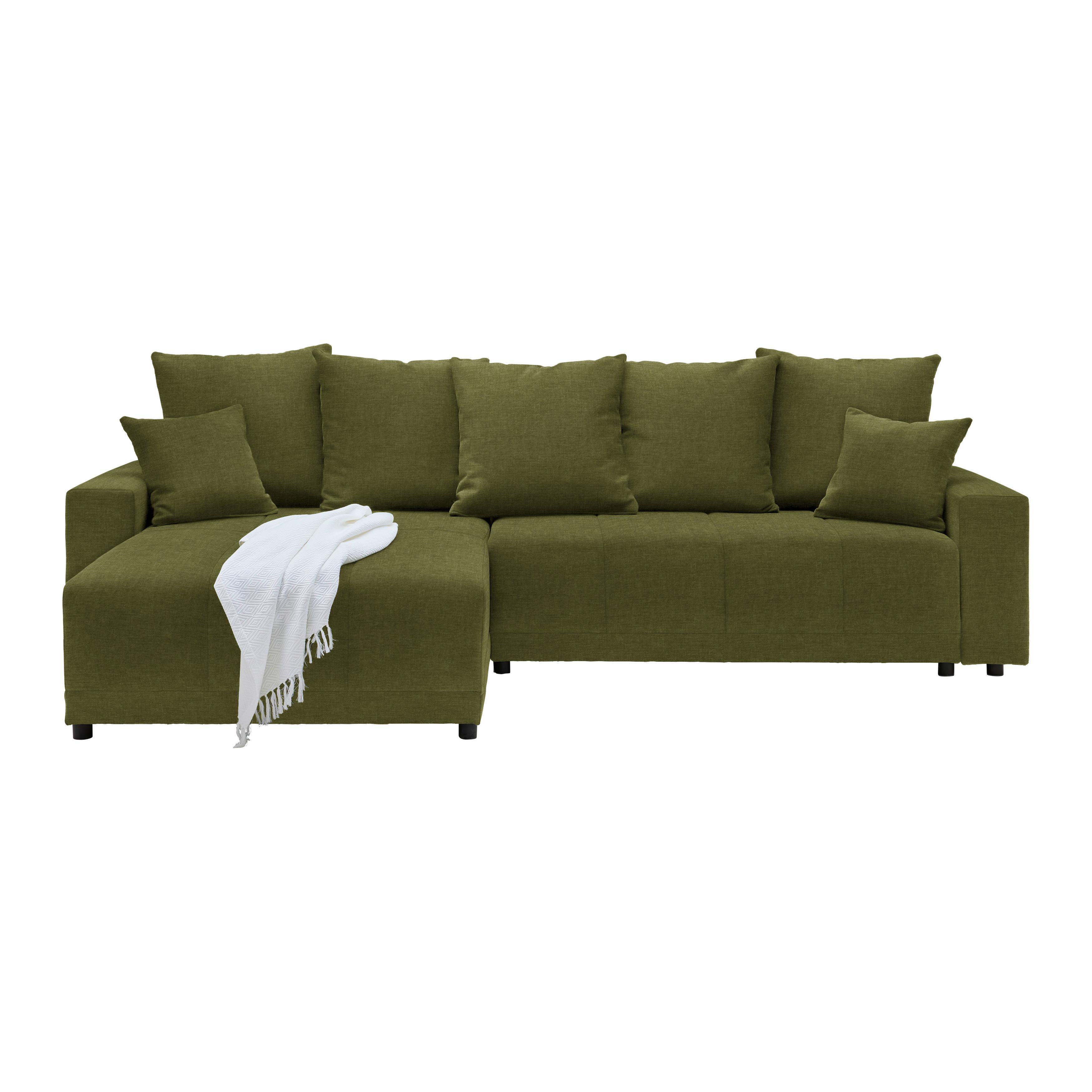 Ecksofa Alatri Olivgrün - Schwarz/Olivgrün, MODERN, Kunststoff/Textil (289/90/176cm) - Based