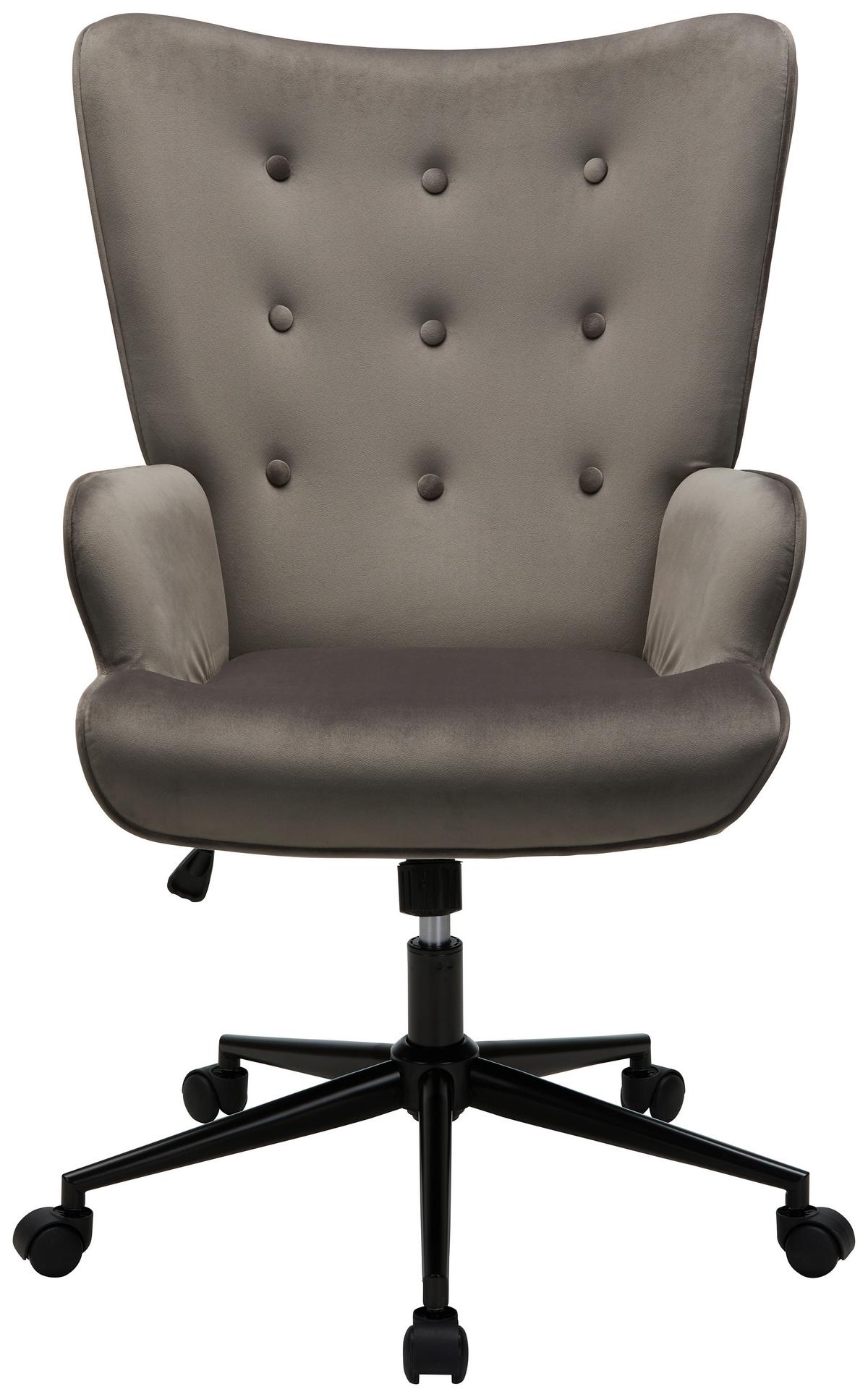 Chefsessel in Dunkelgrau - Chromfarben/Dunkelgrau, MODERN, Textil/Metall (68/102/76cm) - Mömax
